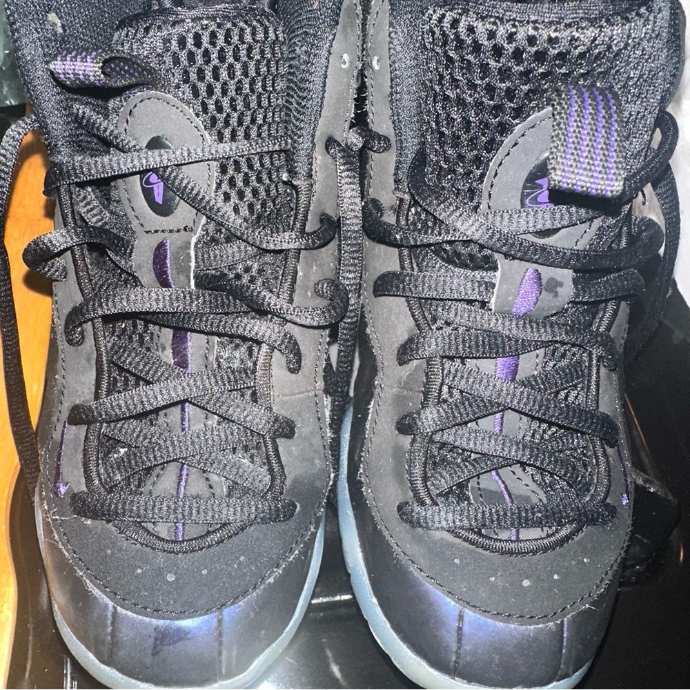 Nike Little Posite Foamposite One Eggplant Purple Kids Sz 1Y